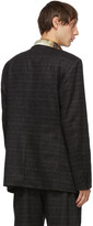 Thumbnail for your product : Serapis Brown Brushed Wool Check Blazer