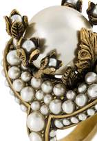Thumbnail for your product : Gucci flower ring with glass pearls