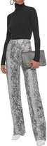 Thumbnail for your product : Acne Studios Thes Snake-print Coated-jersey Wide-leg Pants