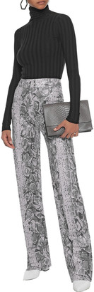 Acne Studios Thes Snake-print Coated-jersey Wide-leg Pants