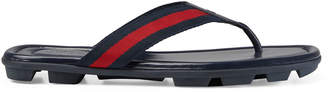 Gucci Web & Leather Thong Sandals