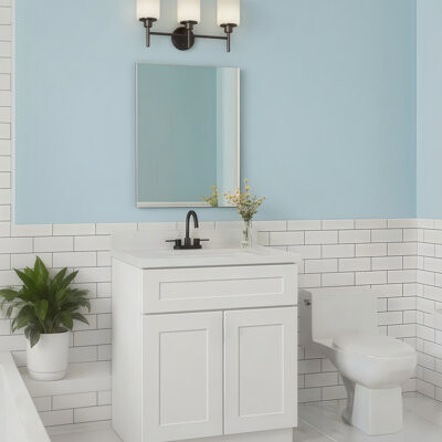 Latitude Run Solid Wood White 2 Soft-close Door Base Cabinet With Shelf For Bathroom And Garage Storage, Rubber , , 30wx34.5hx24d Doors 1 Kitchen Hinges, Space Sav