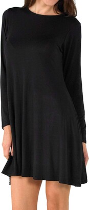plain black swing dress