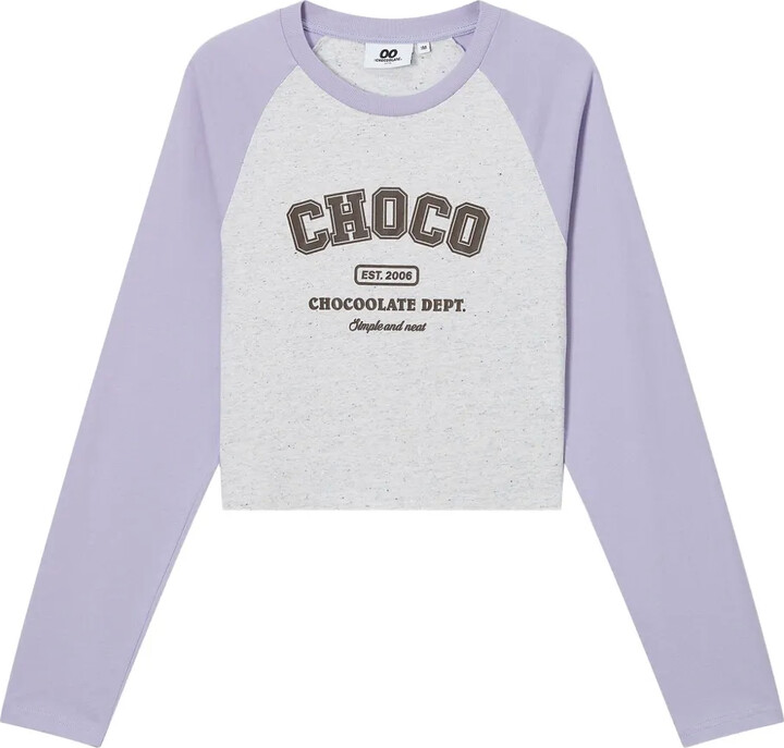 CHOCOOLATE Raglan-Sleeve Cropped Sweatshirt