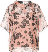 Rochas floral print ruffle T-shirt 