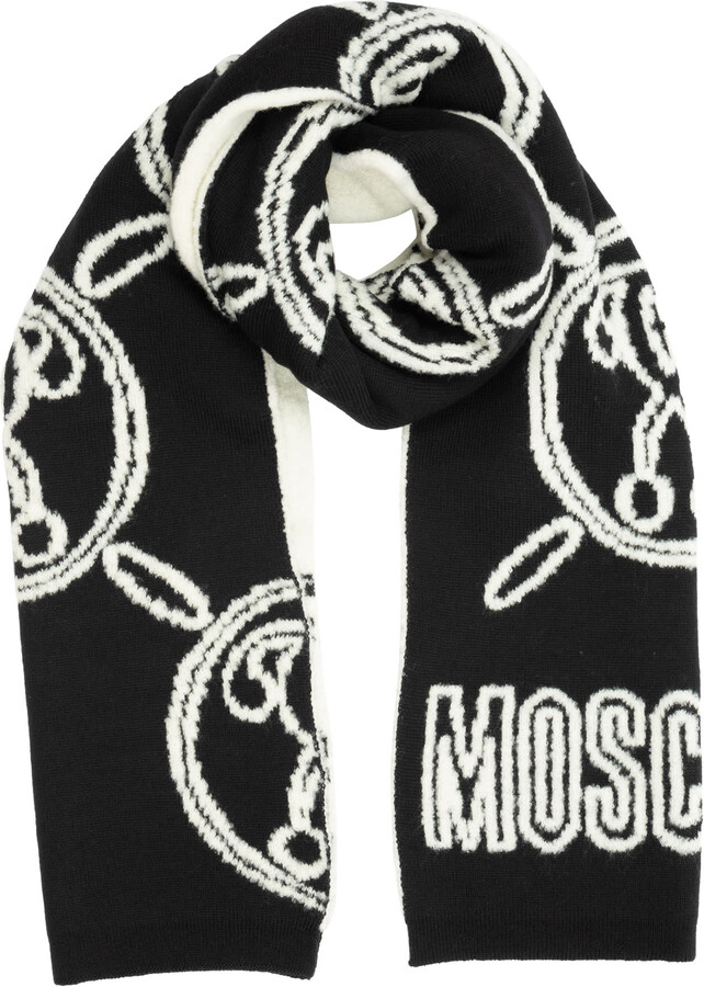 Moschino Double Question Mark Wool Wool Scarf ShopStyle Scarves & Wraps