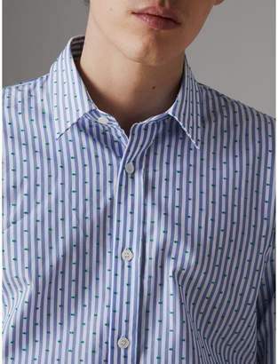 Burberry Slim Fit Fil Coupe Striped Cotton Shirt