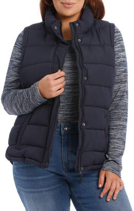 Straight Quilt Vest With Curved Hem