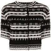 Thumbnail for your product : Ermanno Scervino Patterned Intarsia-Knit Short-Sleeve Cardigan