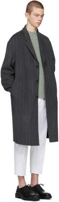 Acne Studios Grey Striped Chad Coat
