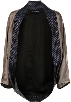 Lisa Von Tang Open-Front Kimono Jacket