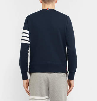 Thom Browne Striped Loopback Cotton-Jersey Sweatshirt - Men - Navy
