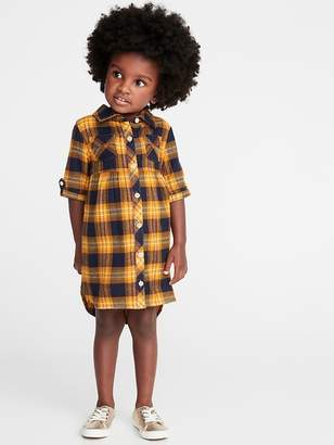 Old Navy Plaid Flannel Shirt Dress for Toddler Girls