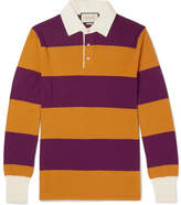 Thumbnail for your product : Gucci Embroidered Striped Wool Rugby Shirt