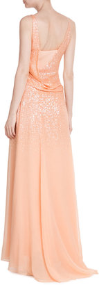 Halston Sequin Embellished Evening Gown