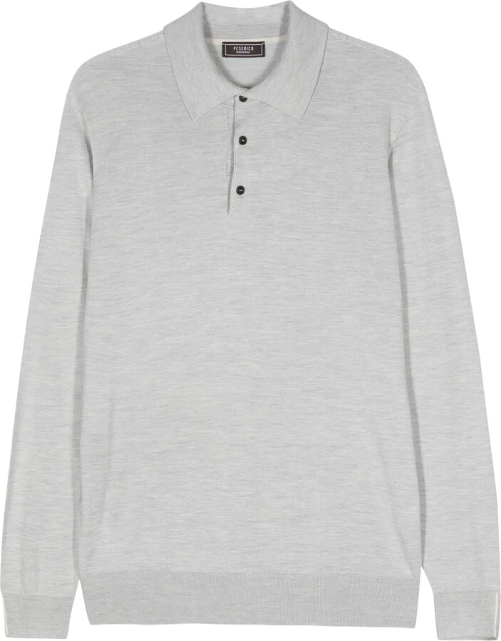 Peserico Mélange Longsleeved Polo Shirt