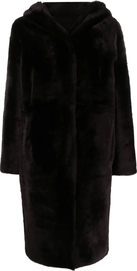 Yves Salomon Hooded Shearling Coat