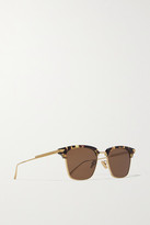 Thumbnail for your product : Bottega Veneta Light Ribbon Square-frame Gold-tone And Tortoiseshell Acetate Sunglasses