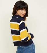 Thumbnail for your product : New Look Mustard Stripe Heart Logo Rugby Top