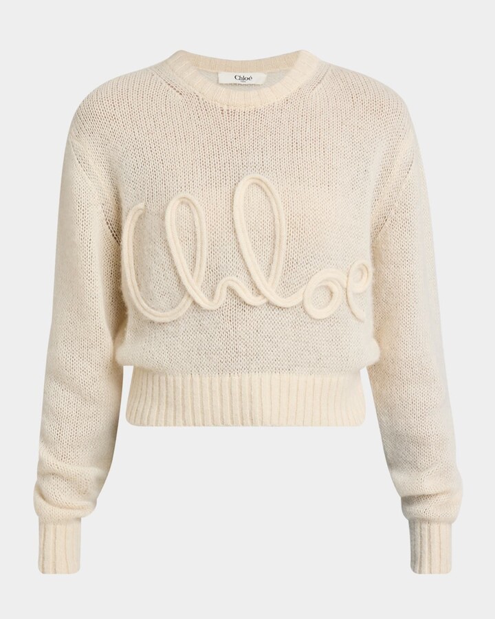 Chloé Logo Embroidered Alpaca Wool Sweater