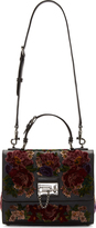 Thumbnail for your product : Dolce & Gabbana Black Floral Velvet Monica Shoulder Bag