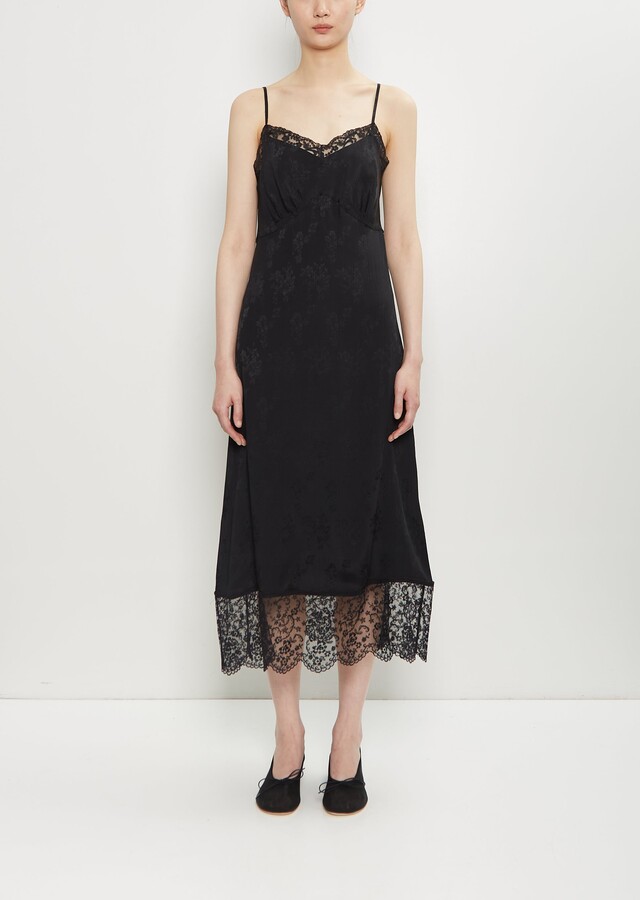 Simone Rocha Brocade Lace Trim Slip Dress