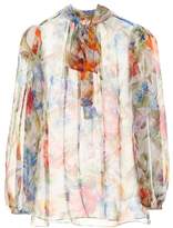 Dolce & Gabbana Floral-printed silk chiffon blouse