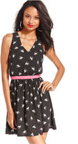 Thumbnail for your product : Monroe Marilyn Juniors' Dog-Print A-Line Dress