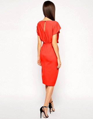 ASOS Pencil Dress with Shell Top and Split Front