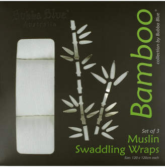 Bubba Blue Bamboo Pack Of 3 Muslin Wraps