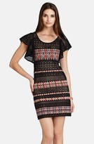 Thumbnail for your product : BCBGMAXAZRIA Mix Media Lace Flutter Sleeve Dress