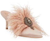 Thumbnail for your product : Tory Burch Elodie Feather Embellished Satin Mule