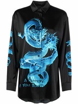 Thumbnail for your product : Misbhv Dragon-Print Silk-Blend Shirt