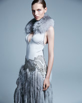 Thumbnail for your product : Roberto Cavalli Fox Fur Shawl with Lion Chain