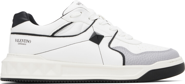 Valentino Garavani White One Stud Low-Top Nappa Sneakers