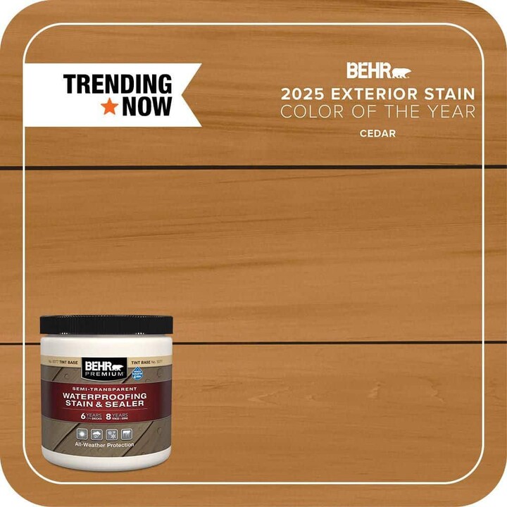 BEHR PREMIUM 8 oz. #ST-146 Cedar Semi-Transparent Waterproofing Exterior Wood Stain and Sealer Sample