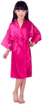 Thumbnail for your product : Cute On CuteOn Kids Childrens Satin Silk Kimono Robe Dressing Gown Bathrobe Nightwear for Spa Wedding Birthday Party Dress Dark Blue Size 10 - (Height 115-130cm)