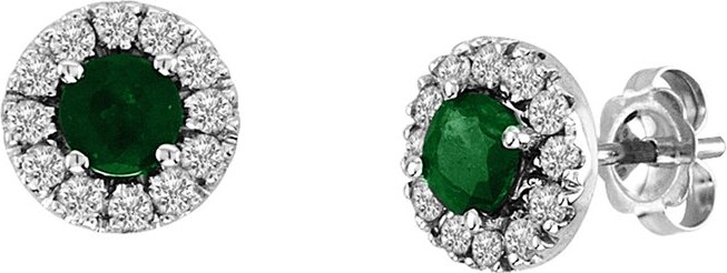 Diana M Fine Jewelry 14K 0.88 Ct. Tw. Diamond & Sapphire Halo Earrings