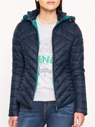 Barbour Pentle Baffle Quilted Hooded Jacket - Navy