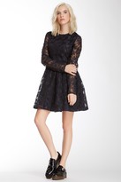 Thumbnail for your product : Manoush Silk Lace Long Sleeve Dress