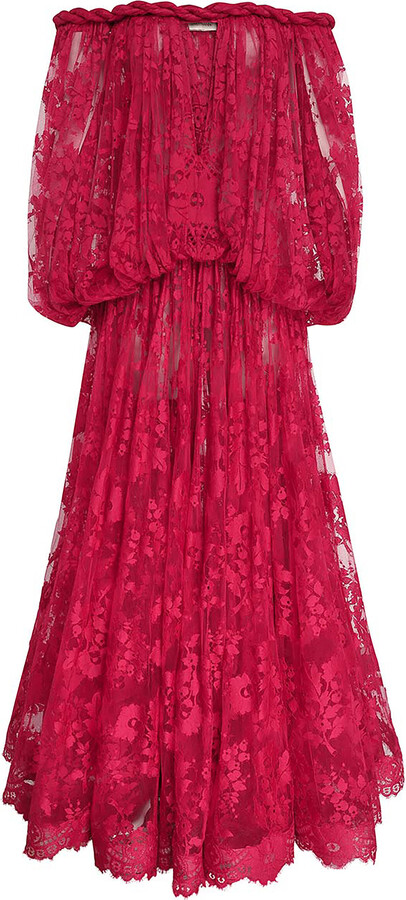 Luna Floral Contton-Blend Lace Gown