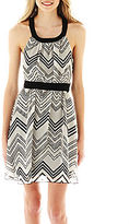 Thumbnail for your product : Ruby Rox Sleeveless Chevron Print Chiffon Dress