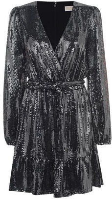 michael kors sequin wrap dress
