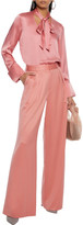Thumbnail for your product : Alice + Olivia Rosina Pussy-bow Stretch-silk Satin Blouse
