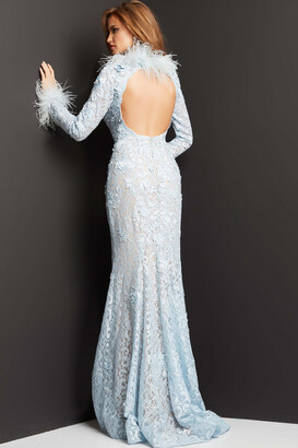 Jovani Feather Trim Gown