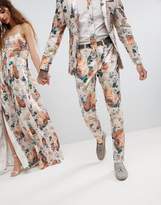 Thumbnail for your product : ASOS Design Wedding Super Skinny Suit Pants In Champagne Floral