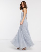 Thumbnail for your product : ASOS DESIGN one shoulder tulle wired hem maxi dress