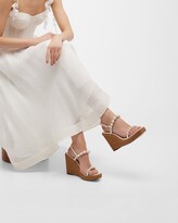 Thumbnail for your product : Jimmy Choo Amatuus Pearly Ankle-Strap Wedge Espadrilles