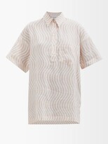 Thumbnail for your product : EPHEMERA Wave-print Linen-voile Shirt - Pink Print