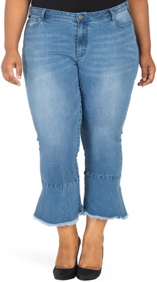 skinny jeans with ruffles on the bottom